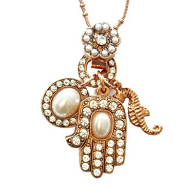 Oriental Hamsa Necklace by Amaro Jewelry